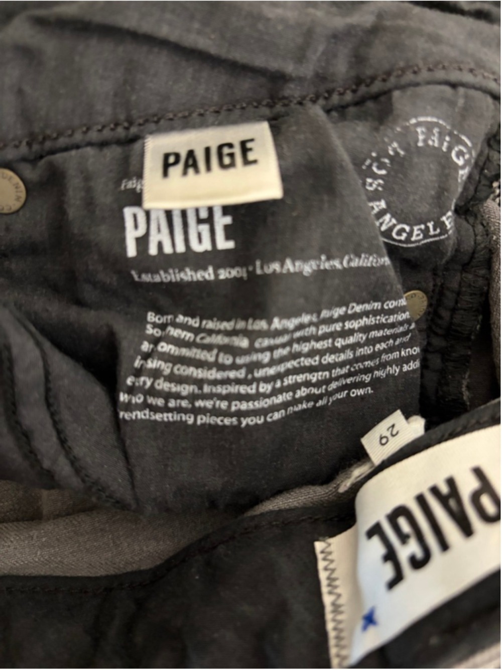 PAIGE Skyline Ankle Peg Jeans Gray Wash Size 29 - Picture 6 of 9